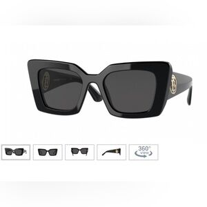 Burberry BE4344 Daisy 300187 Black Dark Gray Square Women Sunglasses